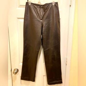 Finity Studio Leather Pants, Women's sz M. Brown.